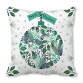 Detail of Christmas ornament print with Merry Christmas banner on peach skin pillowcase - White Nordic Christmas Ball (26) / 18x18 Inch