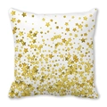 Federa per cuscino bianca con stelle dorate in morbido tessuto pelle di pesca - 45x45 cm / Stile 35 - Stelle Dense Oro Bianco