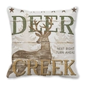 Christmas pillow cover with vintage reindeer pattern and Deer Creek typography - Standard Square (45*45cm) / Retro Deer Creek Sign Style (12)
