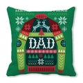 Deep green Merry Christmas pillowcase with Dad reindeer print and Nordic patterns - Merry Christmas Dad Style (1)