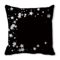 Federa quadrata nera con stampa artistica di stelle argentate in tessuto - 45x45 cm / Stile 5 - Stelle Curve Nere