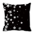Federa per cuscino nera moderna con motivi a stelle bianche e grigie in pelle di pesca - 45x45 cm / Stile 6 - Stelle a Puntini Nere