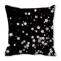 Federa per cuscino decorativa nera con motivo a stelle bianche e grigie quadrate - 45x45 cm / Stile 7 - Stelle a Tutta Superficie Nere