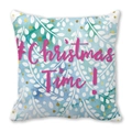 Kerst kussenhoes met blauwgroen aquarelontwerp en gouden stippen voor huis - Blauwgroene Achtergrond Christmas Time (38)