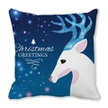 Kerst kussenhoes met rendiermotief en gloeiend gewei op een sterrenhemel achtergrond - Sterrennacht Rendier (7) / 45x45cm