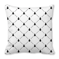 Federa quadrata con silhouette di pupazzo di neve nero e motivo geometrico a griglia - 45x45 cm / Stile 10 - Pupazzo di Neve Geometrico Bianco Nero