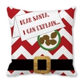 Christmas pillowcase with Santa belt pattern and Dear Santa I can explain text - Red White Wave Fun Belt (30)