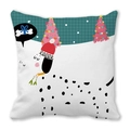 Christmas pillowcase with cute Dalmatian dog wearing a Santa hat and festive print - Dalmatian Christmas Hat Illustration (39)