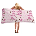 Serviette de plage épaisse à imprimé floral avec des motifs botaniques artistiques - Style Floral Rose Marron Artistique (7)
