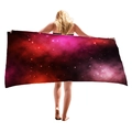 Telo da mare spesso in microfibra con stampa cielo stellato nei toni rosso e viola - Cielo Stellato dell'Universo Rosso Profondo (8)