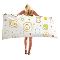 Colorful geometric retro pop pattern beach towel with orange and green rounded rectangles - Pop Rounded Rectangles (13)