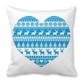 Christmas heart reindeer and snowflake pattern throw pillow cover on soft peach skin fabric - Nordic Heart Reindeer Style (8) / 45x45cm