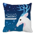Donkerblauw kussenovertrek met lichtgevend rendier en Let It Snow kerstontwerp - Lichtgevend Gewei Rendier (10) / 45x45cm