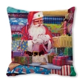 Christmas pillowcase featuring Santa Claus with gifts in oil painting style design - Santa Holding Animal (37)