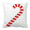 Housse de coussin de Noël avec imprimé canne de bonbon rouge et blanc sur tissu peau de pêche - 45x45cm / Sucrerie de Noël Unique (27)