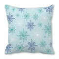 Federa per cuscino quadrata azzurra con vari motivi di fiocchi di neve invernali - 45x45 cm / Stile 25 - Fiocchi di Neve Misti Blu Chiaro