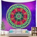 Vibrant mandala tapestry with galaxy backdrop hanging as interior wall decoration - 100X70 / Pattern 11 (Peach Skin)
