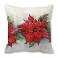 Ivoor kussensloop van perzikhuid met kerstster bloemenprint voor kerstdecoratie - Kerstster Bloem Schets (27)