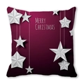 Funda de cojín navideña degradado púrpura con diseño de estrella y Merry Christmas - Base Púrpura Profundo Estampado de Estrellas (15)