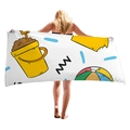 Asciugamano da spiaggia spesso con motivi a cartoni animati per vacanze estive - 150x75 / Motivo palla da spiaggia (2)