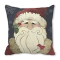 Kussensloop van perzikhuid met handgetekende kerstman en sneeuwvlokkenpatroon - Handgeschilderde Kerstman (22) / 45x45cm