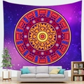 Bohemian starry mandala tapestry with vibrant red and yellow circular patterns - 100X70 / Pattern 5 (Peach Skin)