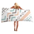 Extra large quick-dry microfiber beach towel with modern geometric pattern print - Minimalist Nordic Geometric (5)