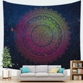 Mandala tapestry with gradient star sky patterns for modern wall decor aesthetic - Starry Gold-Green Gradient Mandala (12)