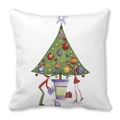Christmas tree printed pillowcase made of soft peach skin fabric on white background - 18x18 Inch / Christmas Tree and Characters Decoration Style (31)