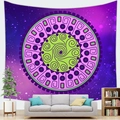 Starry sky mandala tapestry with green spiral and purple pink geometric patterns - 100X70 / Pattern 10 (Peach Skin)