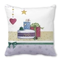 Christmas pillowcase with hand-drawn gift box and festive cake illustration on white - Christmas Gift Bag (6)
