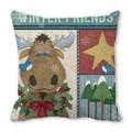 Vierkante kussensloop Winter Friends met rendier en kerstboom patronen erop - Wintervrienden Rendier (34) / 45x45cm