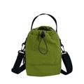 Lightweight grass green nylon crossbody bag with drawstring closure for hiking and travel - Green