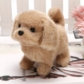 Electric walking teddy plush dog toy in light brown color for kids gift - Tan