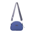 Minimalist purple shell shaped oxford cloth crossbody bag with adjustable wide strap - Blue