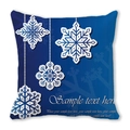 Navy blue Christmas pillow case with hanging white snowflake patterns for holiday decor - 45x45cm / Navy Bead Chain Snowflake (27)