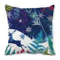Housse de coussin en peau de pêche avec imprimé renne et nuit étoilée d'hiver - Renne Ciel Étoilé d'Hiver (2)
