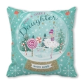 Mint green peach skin pillowcase with ballerina and For A Sweet Daughter text - Snow Globe Ballerina For Daughter (8)