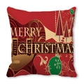Detail eines Weihnachtskissenbezugs mit roter Gitarre und Merry Christmas Text - Rote Gitarre Weihnachtsbaum Stil (3)