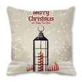 Detail of Christmas pillowcase with lantern and candle print on soft peach skin fabric - Black Lantern Candle (23) / 18x18 Inch