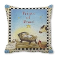 Detail of Prince of Peace Christmas pillowcase with Nativity scene and checkered border - Prince of Peace Nativity (34)