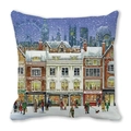 Christmas pillowcase with London eye and Big Ben winter scene in navy blue and warm yellow - London Eye and Big Ben Winter Style (13)