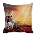 Exotic portrait peach skin cushion cover featuring oil painting shepherd art - Shepherd and Lamb Style (33) / 45cmx45cm (Cover Only)