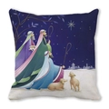 Detailed exotic portrait print on high-density peach skin pillowcase for home decor - Three Wise Men Style (23) / 45cmx45cm (Cover Only)