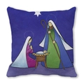 Close-up of Nativity scene illustration printed on soft square pillowcase decorative cover - Nativity Scene Style (21) / 45cmx45cm (Cover Only)
