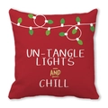 Roter Weihnachts-Kissenbezug mit Lichterketten-Druck und festlichem Text - Roter Weihnachtsbeleuchtungsstil (1)