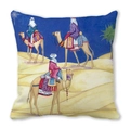 Exotic portrait peach skin pillowcase with camel desert watercolor art print - Desert Journey Style (9) / 45cmx45cm (Cover Only)