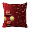 Christmas pillowcase with red-black gradient and golden ornaments, Merry Christmas design - 45x45cm / Red Black Gold Ball (21)
