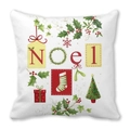 Détail d'une taie d'oreiller de Noël avec texte Noel et motifs festifs imprimés - Motif de Noël Noel (22)