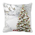 Weihnachtskissenbezug mit Winterhaus und festlichem Baum für die Feiertagsdekoration - Weihnachtsbaum und Schneehaus (7)